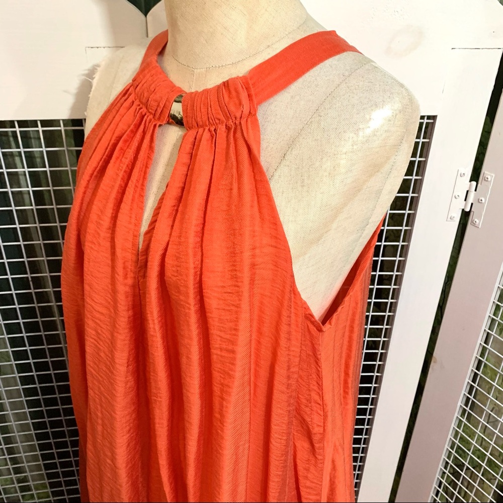 H&M Conscious orange pullover hi/lo free flowing dress- M - Picture 5 of 12